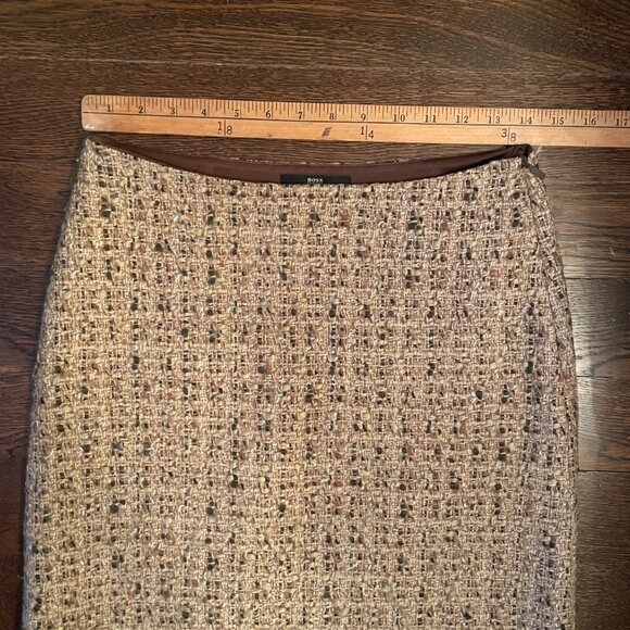 Hugo Boss Tweed Wool blend Miniskirt in Brown/Tan-Size 2 - Picture 7 of 10